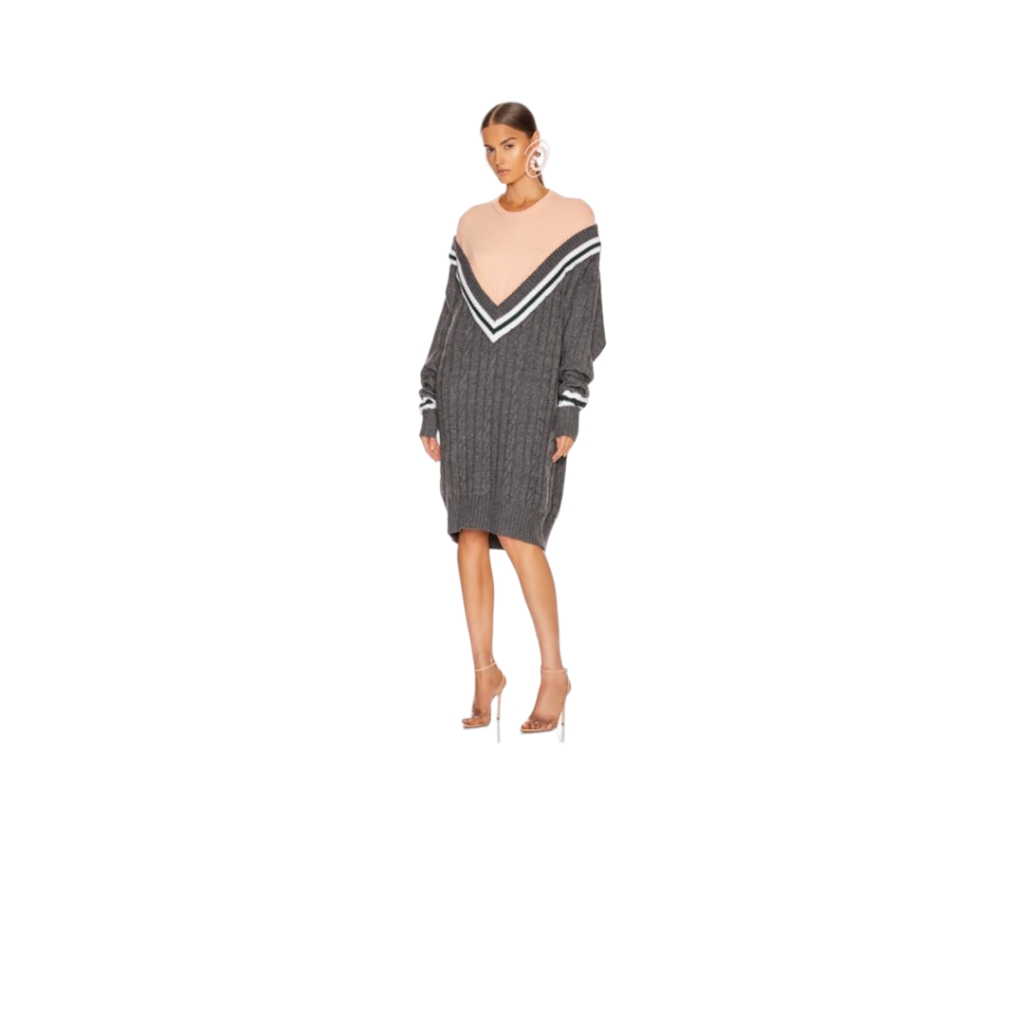 Y/Project Oversized V-Neck Knit Sweater Dress